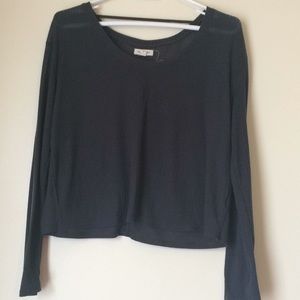 Silence and noise semi sheer layering long sleeve